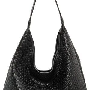 Elegant Black Woven Tote Bag